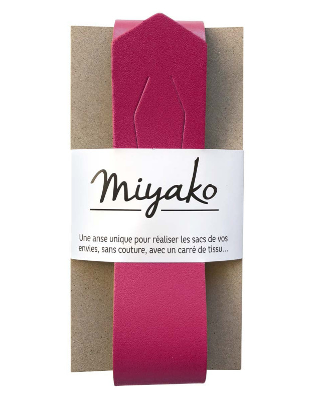 Anse en Cuir 50x4cm - Framboise - Miyako - Mercerine
