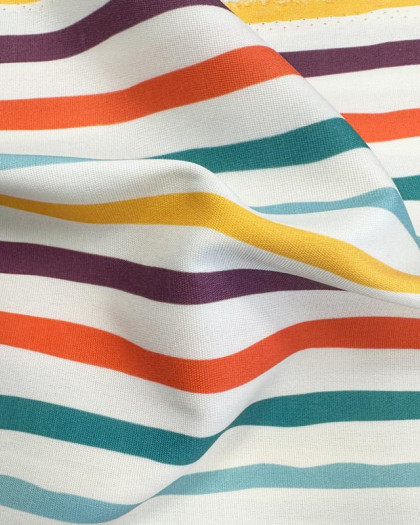Tissu outdoor Dralon Rayures Raimbow Colors - Mercerine
