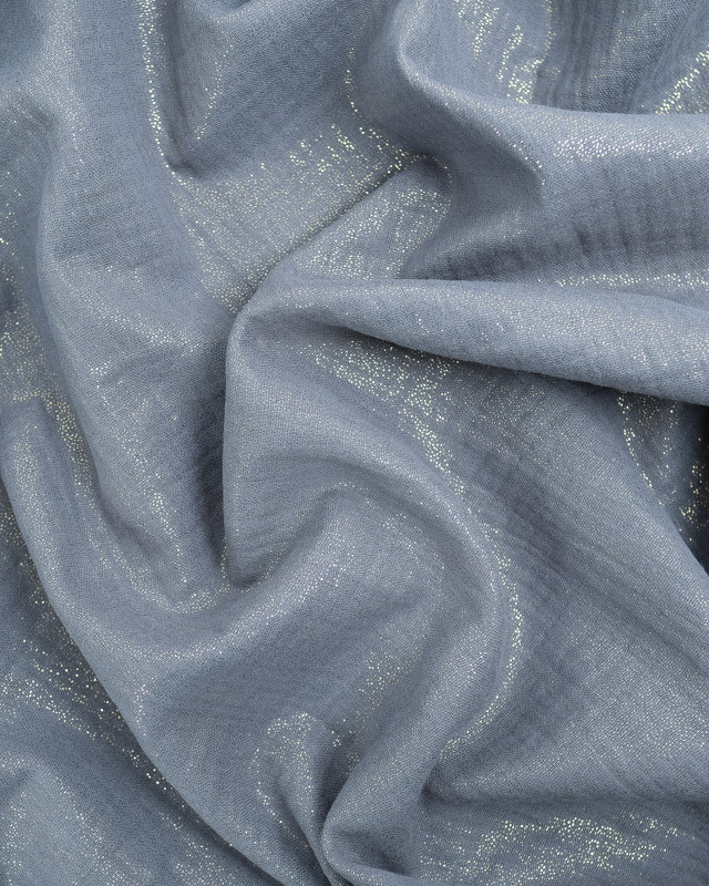 Double Gaze Scintillante Bleu Gris Oeko-Tex - Mercerine