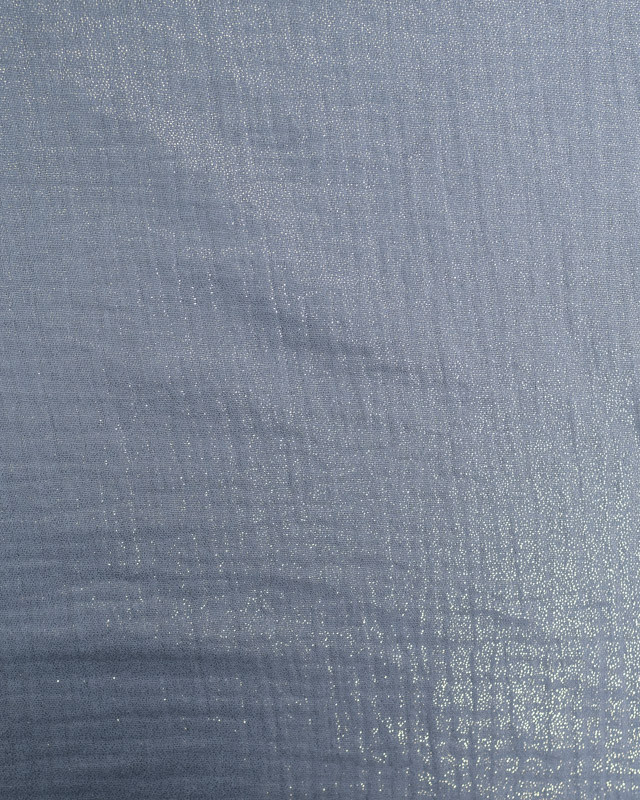 Double Gaze Scintillante Bleu Gris Oeko-Tex - Tissus - Mercerine