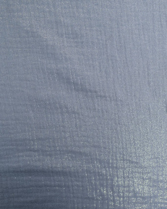Double Gaze Scintillante Bleu Gris Oeko-Tex - Tissus - Mercerine