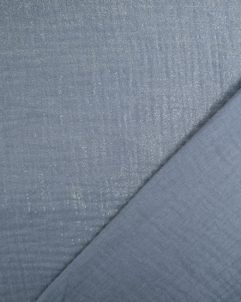 Double Gaze Scintillante Bleu Gris Oeko-Tex - Tissus - Mercerine