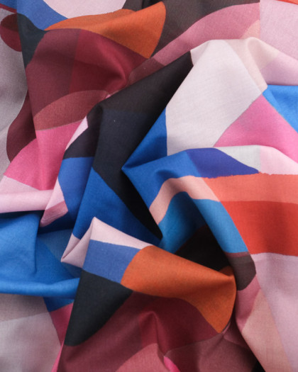 Voile de Coton Midnight Summer Swim Rose et Bleu - Nerida Hansen - Mercerine
