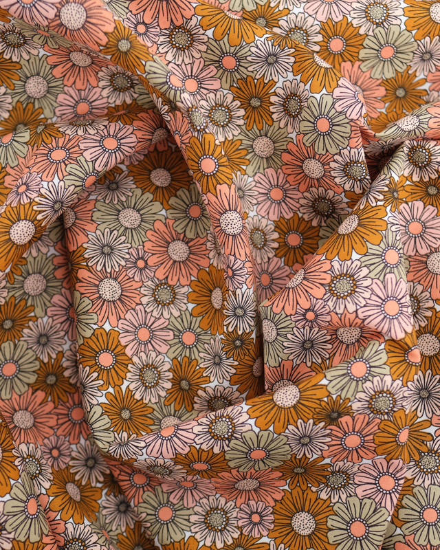 Tissu fleuri, haut de gamme • au fil des couleurs