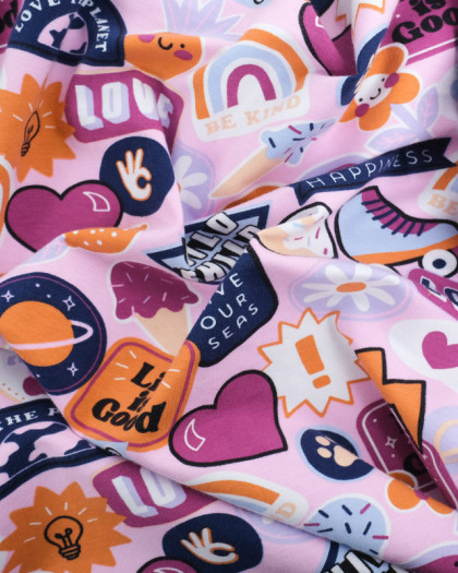 Tissu Jersey Life Is Good - Poppy Design - Mercerine