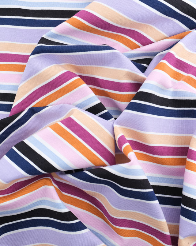 Tissu Jersey Rayures Colorées - Poppy Design - Mercerine