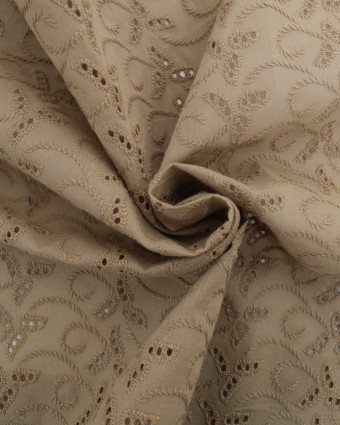 Broderie Anglaise Kaki Taupe - Mercerine
