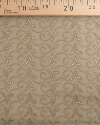 Broderie Anglaise Kaki Taupe - Mercerine