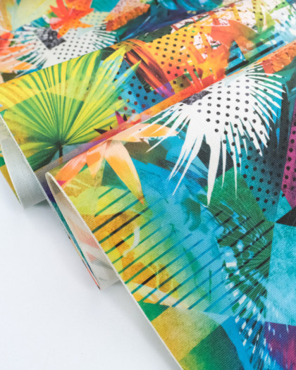 Toile Transat Motif Végétal Jungle Multicolore - Mercerine