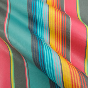 Tissu Extérieur Dralon Enduit Rayures Multicolores - Mercerine