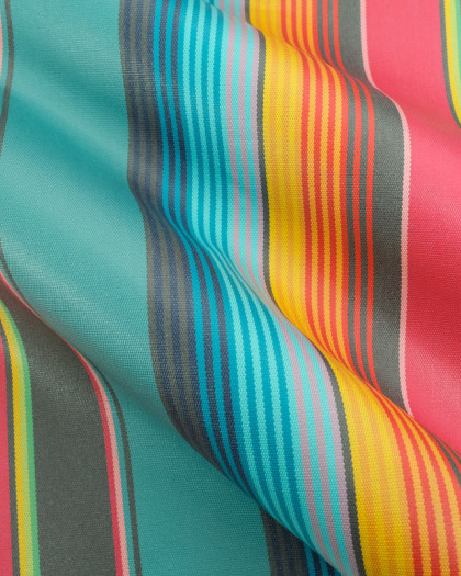 Tissu Extérieur Dralon Enduit Rayures Multicolores - Mercerine