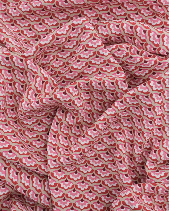 Tissu Viscose Blanc Imprimé Petits Motifs Liberty – 90 M X 1,50 M – Rouleau Neuf
