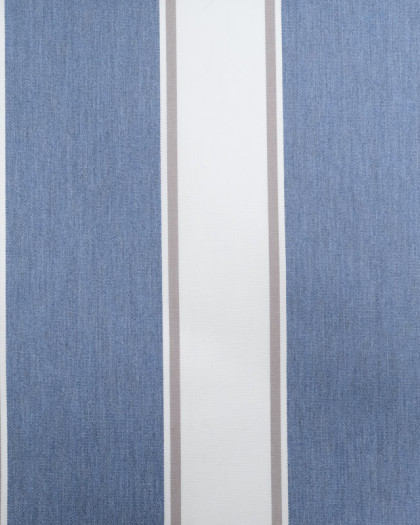 Tissu Extérieur Dralon Denim Rayures Blanches - Mercerine