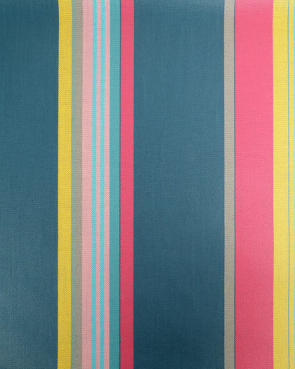 Tissu Extérieur Dralon Grande Largeur Bleu Vert Rayures Rose - Mercerine
