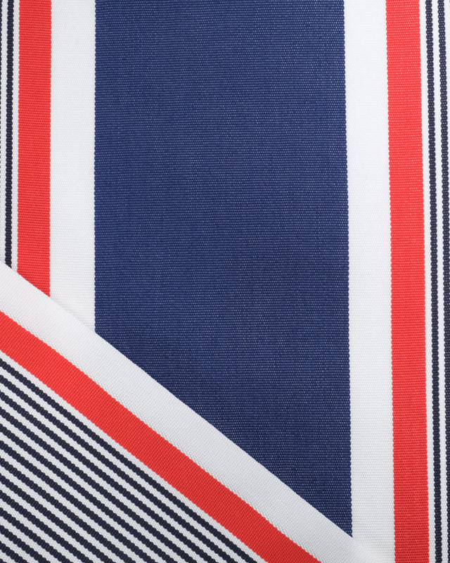 Tissu Extérieur Dralon Grande Largeur Rayures Bleues et Rouges  - Mercerine