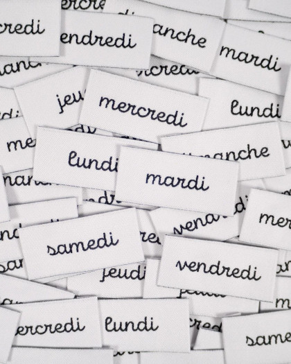 Etiquettes Tissées Ikatee Assortiment Semainier - Mercerine