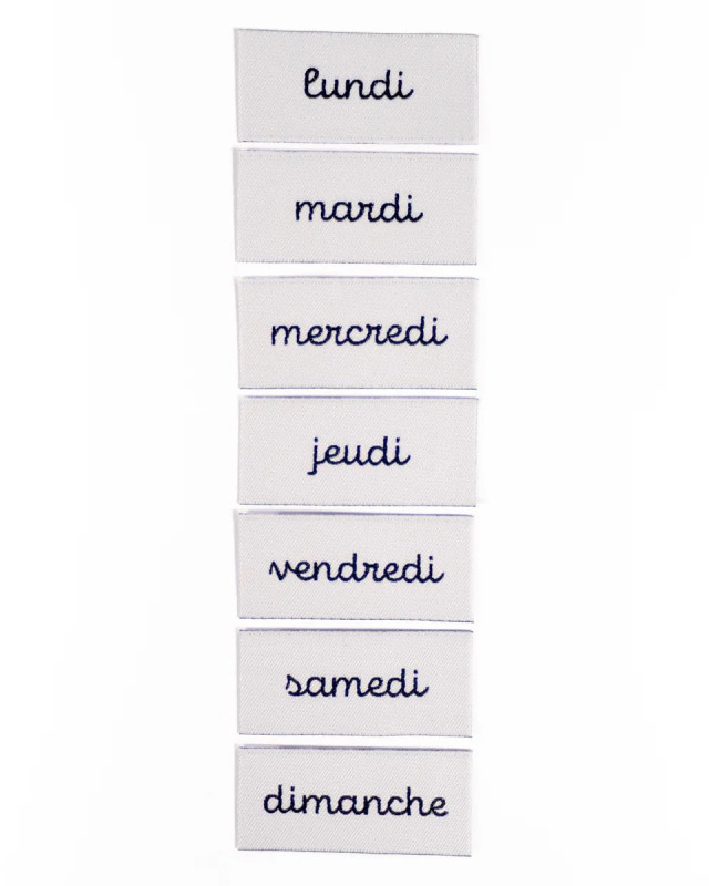 Etiquettes Tissées Ikatee Assortiment Semainier  - Mercerine
