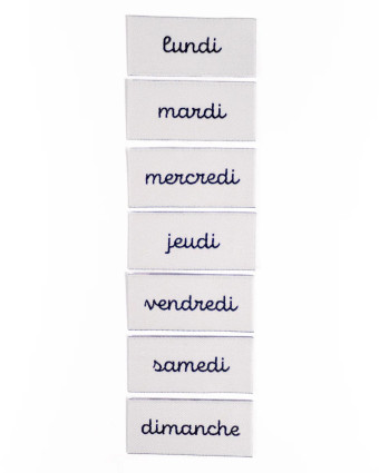 Etiquettes Tissées Ikatee Assortiment Semainier  - Mercerine