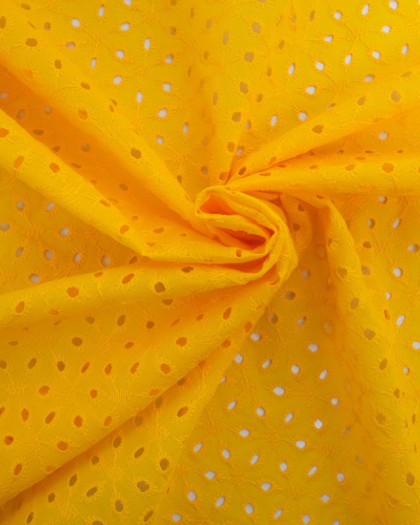 Broderie Anglaise Jaune Flowers