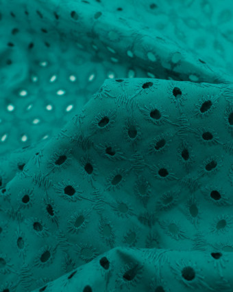 Broderie Anglaise Emeraude Flowers - Mercerine