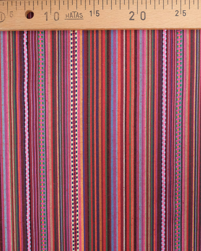 Tissu Mexicain Multicolore Bordeaux  - Mercerine