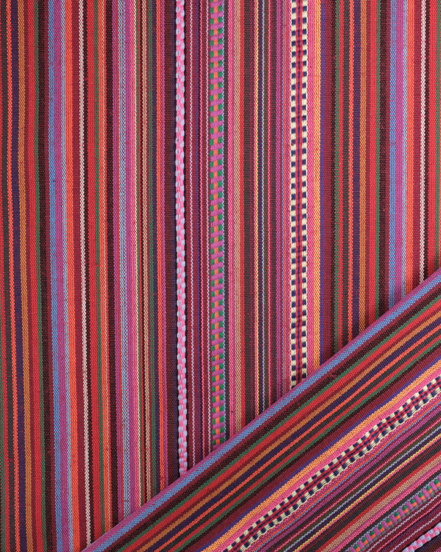 Tissu Mexicain Multicolore Bordeaux  - Mercerine