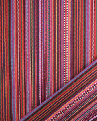 Tissu Mexicain Multicolore Bordeaux  - Mercerine