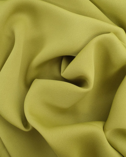 Tissu Crêpe Envers Satin Vert Anis - Mercerine