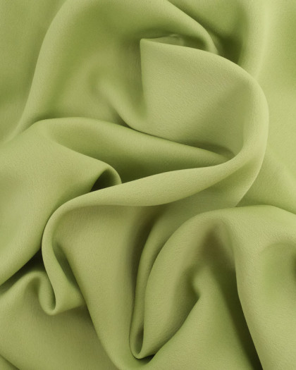 Tissu Crêpe Envers Satin Vert Pomme - Mercerine