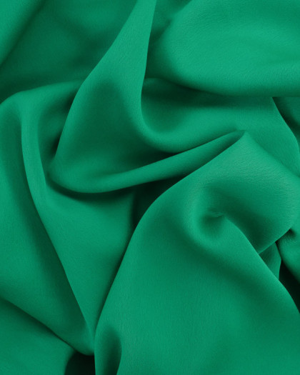 Tissu Crêpe Envers Satin Vert Gazon - Mercerine