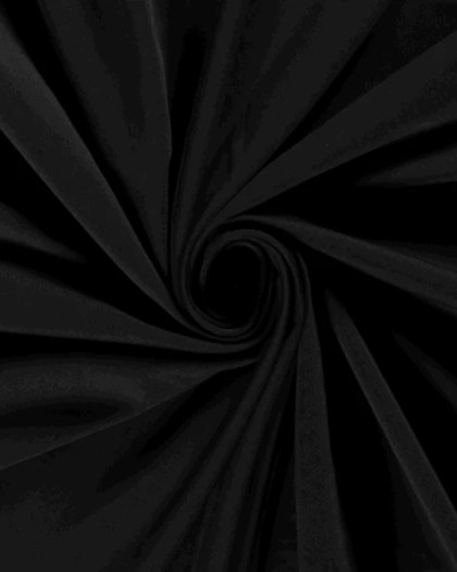 Tissu Sportwear Uni Noir - Oeko-Tex - Mercerine