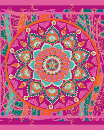 Voile de Viscose Rose - Panneau de 145cm  - Mercerine