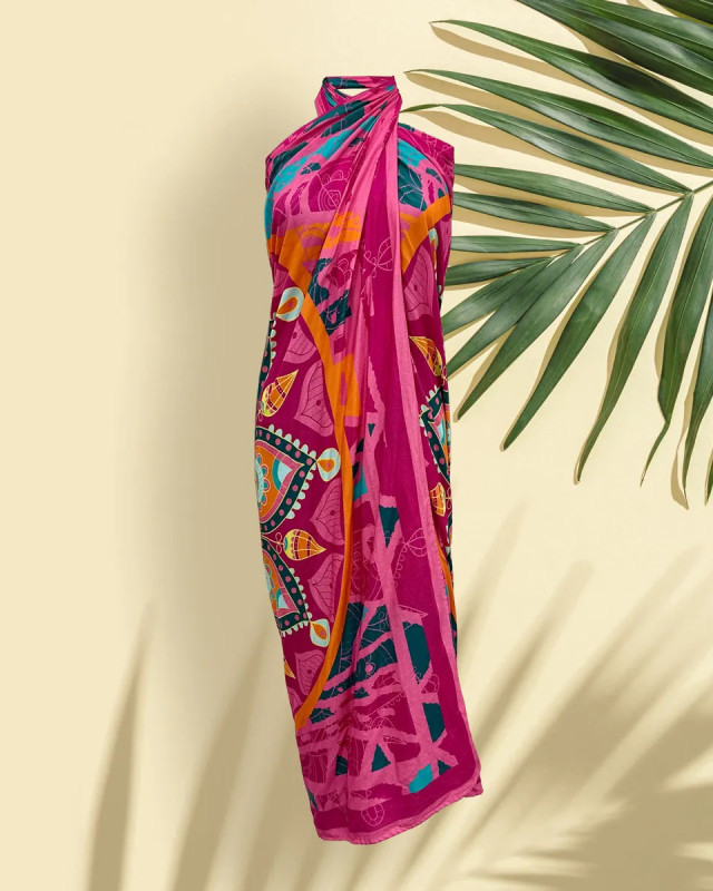 Voile de Viscose Rose - Panneau de 145cm  - Mercerine