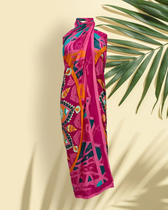 Voile de Viscose Rose - Panneau de 145cm  - Mercerine