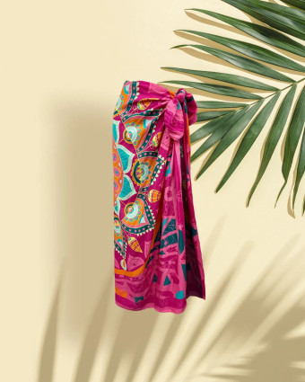 Voile de Viscose Rose - Panneau de 145cm  - Mercerine