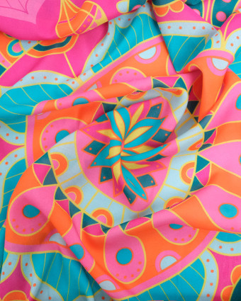 Voile de Viscose Rose - Panneau de 145cm - Mercerine