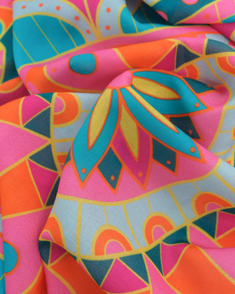 Voile de Viscose Rose - Panneau de 145cm  - Mercerine