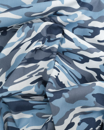 Tissu Coton Camouflage Bleu - Mercerine