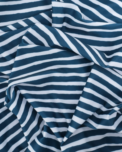 Tissu Maillot de Bain Marinière - Mercerine