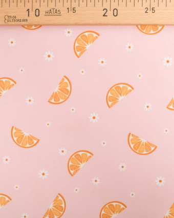 Tissu Maillot de Bain Rose Agrume et Marguerite - Oeko-Tex -  Mercerine