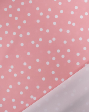 Tissu Maillot de Bain Rose Pois Blanc  - Oeko-Tex  -  Mercerine
