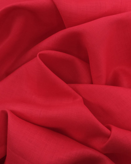 Tissu pur lin rouge - Mercerine