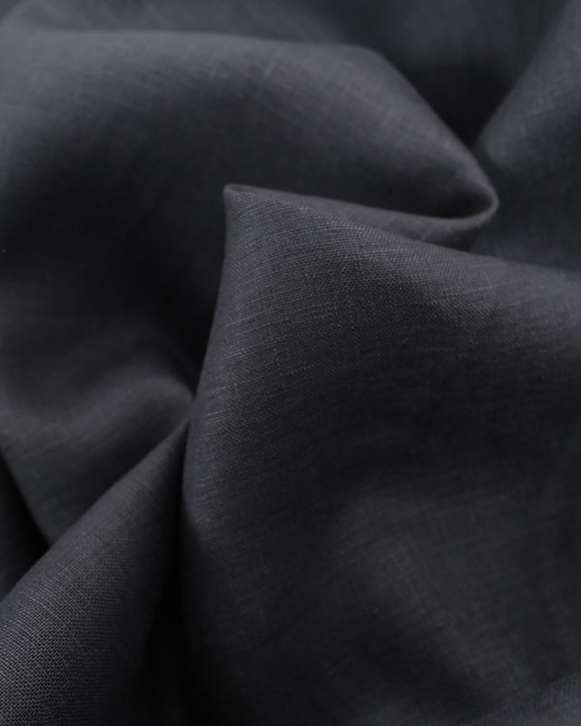 Tissu 100% lin noir - Tissus en ligne - Mercerine