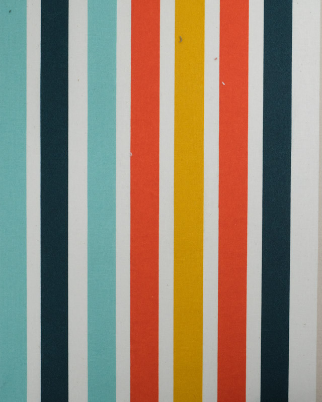 Tissu Enduit Couleur Lin Rayures Multicolore - Mercerine