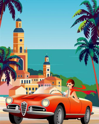 Torchons -Riviera Voiture - Mercerine