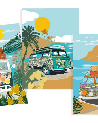 Torchon 50x70 cm - Van life Face - Mercerine