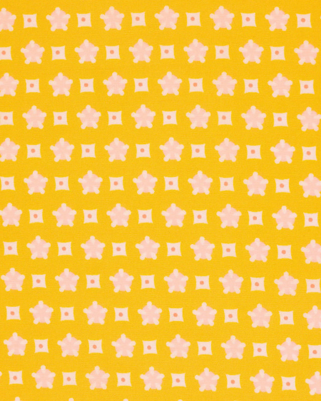 Coupon Coton Enduit Petit Pan Elytis Jaune 50x70cm - Oeko-Tex - Mercerine