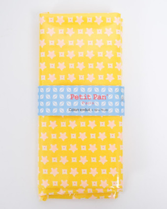 Coupon Coton Enduit Petit Pan Elytis Jaune 50x70cm - Oeko-Tex - Mercerine