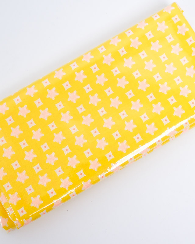 Coupon Coton Enduit Petit Pan Elytis Jaune 50x70cm - Oeko-Tex - Mercerine