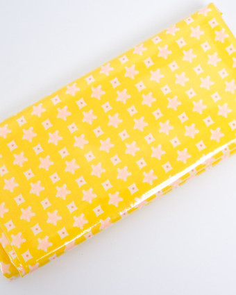 Coupon Coton Enduit Petit Pan Elytis Jaune 50x70cm - Oeko-Tex - Mercerine